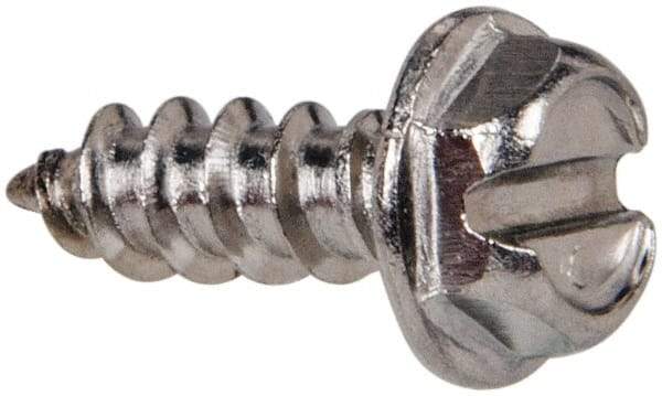 Value Collection - #8 Hex Washer Head Slotted Sheet Metal Screw - Stainless Steel, 1/2" Length Under Head, Grade 316 - Apex Tool & Supply