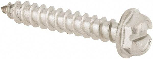 Value Collection - #8 Hex Washer Head Slotted Sheet Metal Screw - Stainless Steel, 1" Length Under Head, Grade 316 - Apex Tool & Supply