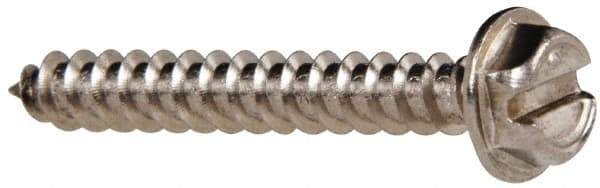 Value Collection - #8 Hex Washer Head Slotted Sheet Metal Screw - Stainless Steel, 1-1/4" Length Under Head, Grade 316 - Apex Tool & Supply