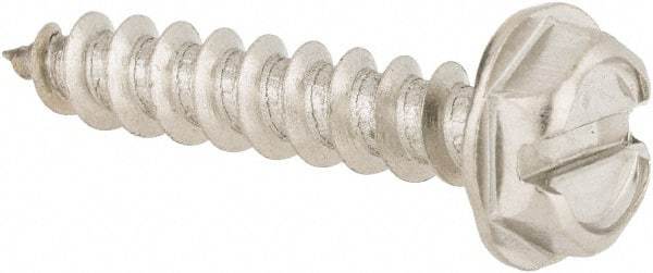 Value Collection - #10 Hex Washer Head Slotted Sheet Metal Screw - Stainless Steel, 1" Length Under Head, Grade 316 - Apex Tool & Supply
