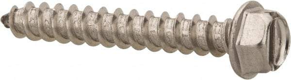 Value Collection - #12 Hex Washer Head Slotted Sheet Metal Screw - Stainless Steel, 1-1/2" Length Under Head, Grade 316 - Apex Tool & Supply