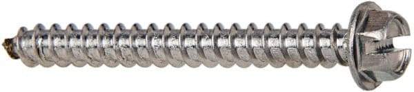 Value Collection - #12 Hex Washer Head Slotted Sheet Metal Screw - Stainless Steel, 2" Length Under Head, Grade 316 - Apex Tool & Supply