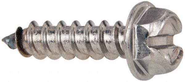 Value Collection - #14 Hex Washer Head Slotted Sheet Metal Screw - Stainless Steel, 1" Length Under Head, Grade 316 - Apex Tool & Supply