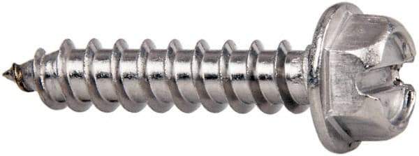 Value Collection - #14 Hex Washer Head Slotted Sheet Metal Screw - Stainless Steel, 1-1/4" Length Under Head, Grade 316 - Apex Tool & Supply