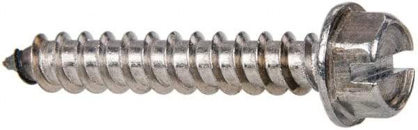 Value Collection - #14 Hex Washer Head Slotted Sheet Metal Screw - Stainless Steel, 1-1/2" Length Under Head, Grade 316 - Apex Tool & Supply