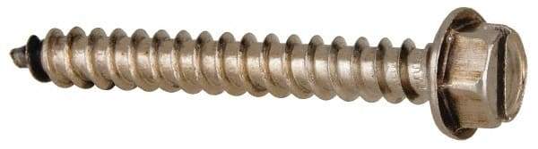 Value Collection - #14 Hex Washer Head Slotted Sheet Metal Screw - Stainless Steel, 2" Length Under Head, Grade 316 - Apex Tool & Supply