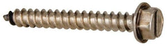 Value Collection - #14 Hex Washer Head Slotted Sheet Metal Screw - Stainless Steel, 2" Length Under Head, Grade 316 - Apex Tool & Supply