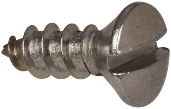Value Collection - #6 Oval Head Slotted Sheet Metal Screw - Stainless Steel, 3/8" OAL, Grade 316 - Apex Tool & Supply