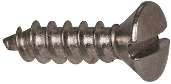 Value Collection - #6 Oval Head Slotted Sheet Metal Screw - Stainless Steel, 1/2" OAL, Grade 316 - Apex Tool & Supply