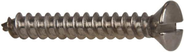 Value Collection - #6 Oval Head Slotted Sheet Metal Screw - Stainless Steel, 1" OAL, Grade 316 - Apex Tool & Supply