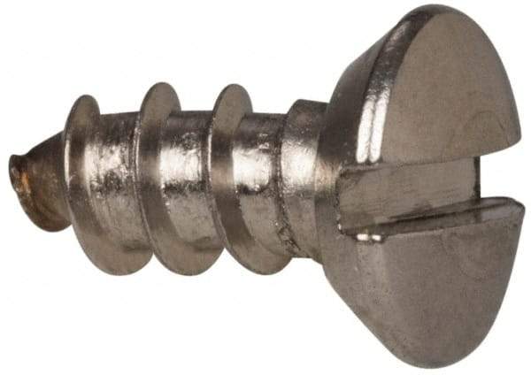 Value Collection - #8 Oval Head Slotted Sheet Metal Screw - Stainless Steel, 3/8" OAL, Grade 316 - Apex Tool & Supply