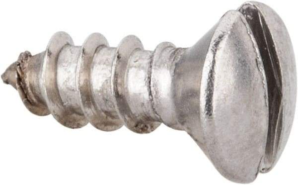 Value Collection - #8 Oval Head Slotted Sheet Metal Screw - Stainless Steel, 1/2" OAL, Grade 316 - Apex Tool & Supply