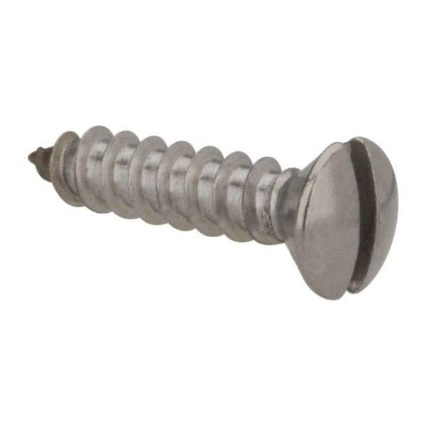 Value Collection - #8 Oval Head Slotted Sheet Metal Screw - Stainless Steel, 3/4" OAL, Grade 316 - Apex Tool & Supply