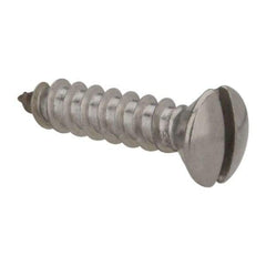 Value Collection - #8 Oval Head Slotted Sheet Metal Screw - Stainless Steel, 3/4" OAL, Grade 316 - Apex Tool & Supply