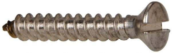 Value Collection - #8 Oval Head Slotted Sheet Metal Screw - Stainless Steel, 1" OAL, Grade 316 - Apex Tool & Supply