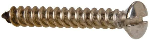 Value Collection - #8 Oval Head Slotted Sheet Metal Screw - Stainless Steel, 1-1/4" OAL, Grade 316 - Apex Tool & Supply