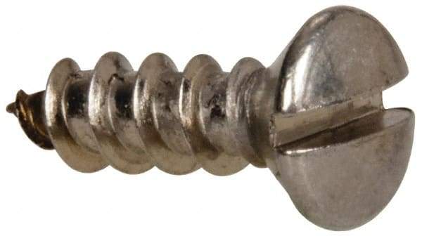Value Collection - #10 Oval Head Slotted Sheet Metal Screw - Stainless Steel, 5/8" OAL, Grade 316 - Apex Tool & Supply