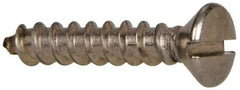 Value Collection - #10 Oval Head Slotted Sheet Metal Screw - Stainless Steel, 1" OAL, Grade 316 - Apex Tool & Supply