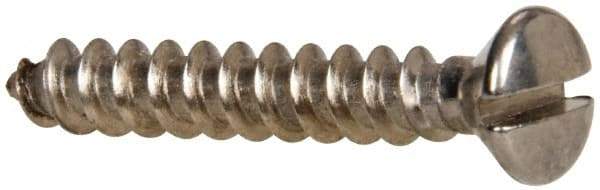 Value Collection - #10 Oval Head Slotted Sheet Metal Screw - Stainless Steel, 1-1/4" OAL, Grade 316 - Apex Tool & Supply