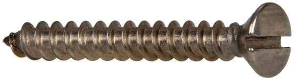 Value Collection - #10 Oval Head Slotted Sheet Metal Screw - Stainless Steel, 1-1/2" OAL, Grade 316 - Apex Tool & Supply