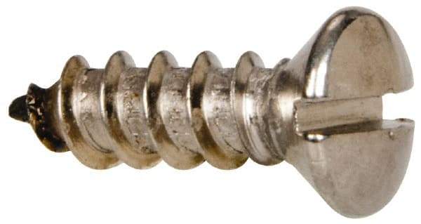 Value Collection - #12 Oval Head Slotted Sheet Metal Screw - Stainless Steel, 3/4" OAL, Grade 316 - Apex Tool & Supply