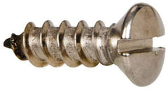 Value Collection - #12 Oval Head Slotted Sheet Metal Screw - Stainless Steel, 3/4" OAL, Grade 316 - Apex Tool & Supply