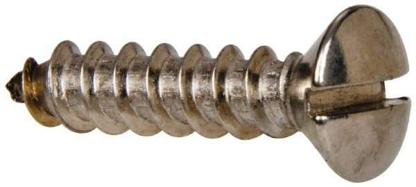 Value Collection - #12 Oval Head Slotted Sheet Metal Screw - Stainless Steel, 1" OAL, Grade 316 - Apex Tool & Supply