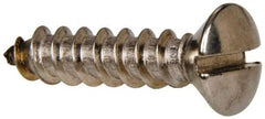 Value Collection - #12 Oval Head Slotted Sheet Metal Screw - Stainless Steel, 1" OAL, Grade 316 - Apex Tool & Supply