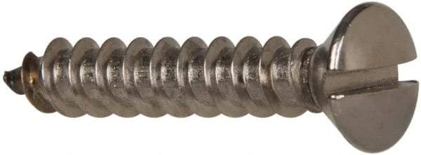 Value Collection - #12 Oval Head Slotted Sheet Metal Screw - Stainless Steel, 1-1/2" OAL, Grade 316 - Apex Tool & Supply