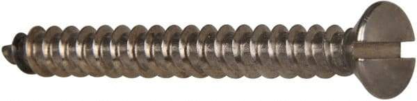 Value Collection - #12 Oval Head Slotted Sheet Metal Screw - Stainless Steel, 2" OAL, Grade 316 - Apex Tool & Supply