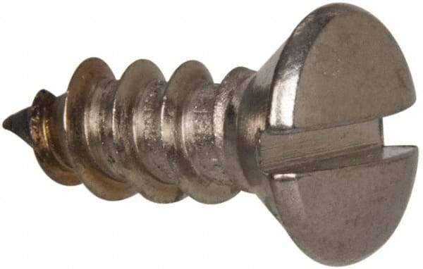 Value Collection - #14 Oval Head Slotted Sheet Metal Screw - Stainless Steel, 3/4" OAL, Grade 316 - Apex Tool & Supply