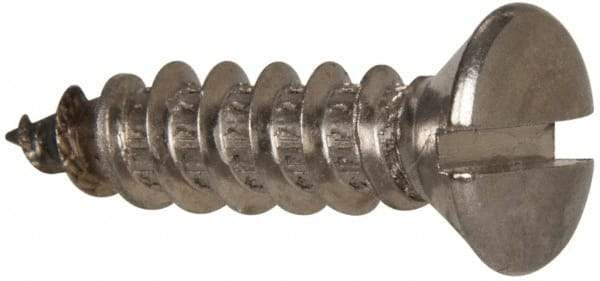 Value Collection - #14 Oval Head Slotted Sheet Metal Screw - Stainless Steel, 1" OAL, Grade 316 - Apex Tool & Supply