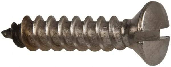 Value Collection - #14 Oval Head Slotted Sheet Metal Screw - Stainless Steel, 1-1/4" OAL, Grade 316 - Apex Tool & Supply