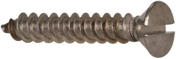 Value Collection - #14 Oval Head Slotted Sheet Metal Screw - Stainless Steel, 1-1/2" OAL, Grade 316 - Apex Tool & Supply