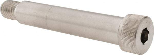 Made in USA - 3/4" Shoulder Diam x 3-3/4" Shoulder Length, 5/8-11 UNC, Hex Socket Shoulder Screw - 300, 18-8 Stainless Steel, Uncoated, 1/2" Head Height x 1" Head Diam - Apex Tool & Supply