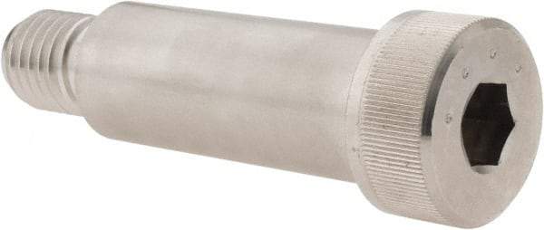 Made in USA - 1" Shoulder Diam x 2-1/2" Shoulder Length, 3/4-10 UNC, Hex Socket Shoulder Screw - 300, 18-8 Stainless Steel, Uncoated, 5/8" Head Height x 1-5/16" Head Diam - Apex Tool & Supply