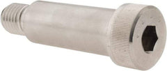 Made in USA - 1" Shoulder Diam x 2-1/2" Shoulder Length, 3/4-10 UNC, Hex Socket Shoulder Screw - 300, 18-8 Stainless Steel, Uncoated, 5/8" Head Height x 1-5/16" Head Diam - Apex Tool & Supply