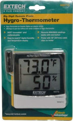 Extech - 14 to 140°F, 10 to 99% Humidity Range, Thermo-Hygrometer - 4% Relative Humidity Accuracy - Apex Tool & Supply