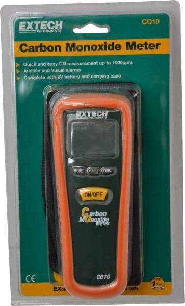 Extech - Audible Alarm, LCD Display, Carbon Monoxide (CO) Meter - Monitors Carbon Monoxide - Apex Tool & Supply
