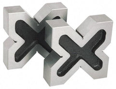 SPI - 1-9/16 to 2-3/8" Capacity, 90° Angle, Cast Iron 4-Way V-Block - 4-3/4" Long x 1-3/8" Wide x 4-3/4" High, Sold as Matched Pair - Apex Tool & Supply