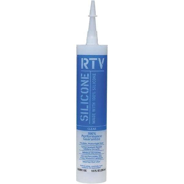 White Lightning - 10 oz Tube Clear RTV Silicone Sealant - 5 to 7 Days Full Cure Time - Apex Tool & Supply