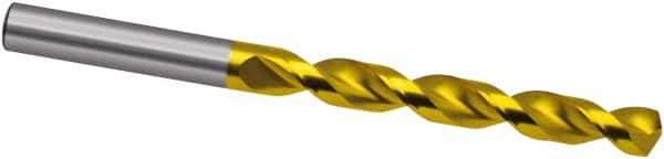 Guhring - 11mm 130° Powdered Metal Jobber Drill - TiN Finish, Right Hand Cut, Parabolic Flute, 142mm OAL, Cone Relief Point - Apex Tool & Supply