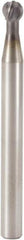 Seco - 3mm Diam, 2.3mm LOC, 4 Flute Solid Carbide Ball End Mill - MEGA-64 Finish, Single End, 60mm OAL, 3mm Shank Diam, Spiral Flute - Apex Tool & Supply