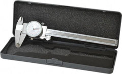 Fowler - 0mm to 6" Range, 0.001" and 0.02 mm Graduation, 0.1" per Revolution, Dial Caliper - White Face, 1.56" Jaw Length - Apex Tool & Supply