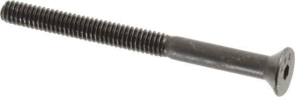 Value Collection - #8-32 UNC Hex Socket Drive, Flat Screw - Alloy Steel, Black Oxide Finish, Partially Threaded, 2" OAL - Apex Tool & Supply