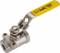 Apollo - 1/4" Pipe, Standard Port, Stainless Steel Standard Ball Valve - 2 Piece, NPT Ends, Locking Lever Handle, 600 WOG, 150 WSP - Apex Tool & Supply