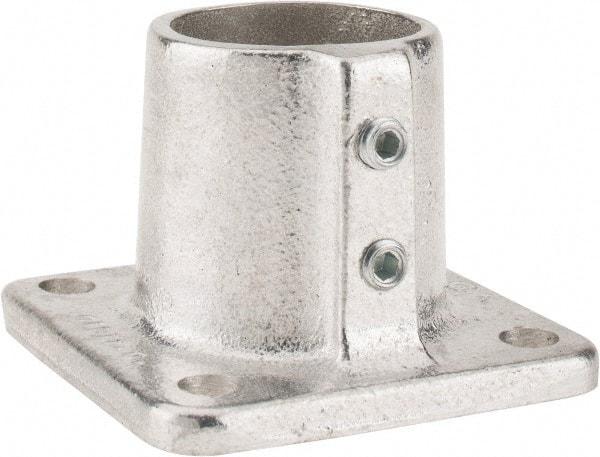Hollaender - 1-1/2" Pipe, Base Flange, Aluminum Alloy Flange Pipe Rail Fitting - Bright Finish - Apex Tool & Supply