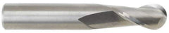 M.A. Ford - 0.6299" Diam, 30mm LOC, 2 Flute Solid Carbide Ball End Mill - TiN Finish, Single End, 89mm OAL, 16mm Shank Diam, Spiral Flute - Apex Tool & Supply