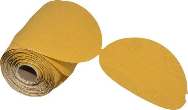 Norton - 5" Diam, 150 Grit Aluminum Oxide Adhesive PSA Disc - Medium Grade, Gold, C Weighted Backing, Flexible - Apex Tool & Supply