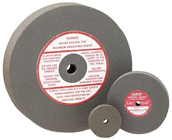 Cratex - 4" Diam x 1/2" Hole x 1/4" Thick, Surface Grinding Wheel - Silicon Carbide, Fine Grade, 5,250 Max RPM, Rubber Bond, No Recess - Apex Tool & Supply